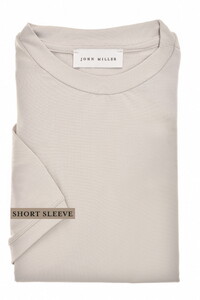 John Miller Casual Crew Neck Solid Color Hyperstretch T-Shirt Licht Grijs