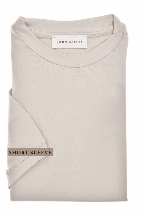 John Miller Casual Crew Neck Solid Color Hyperstretch T-Shirt Licht Grijs