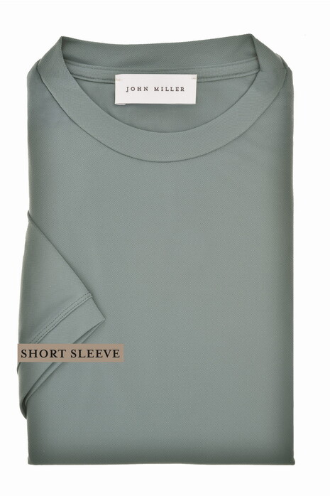 John Miller Casual Crew Neck Solid Color Hyperstretch T-Shirt Midden Grijs