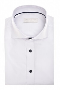 John Miller Cotton Non-Iron Fine Details Overhemd Wit-Donker Blauw
