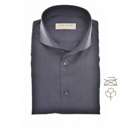 John Miller Cotton Non-Iron Subtle Check Overhemd Navy