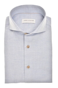 John Miller Cutaway Collar Cotton Flanel Overhemd Licht Blauw