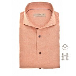 John Miller Cutaway Collar Cotton Flanel Overhemd Mid Orange