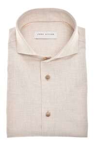 John Miller Cutaway Collar Cotton Flanel Overhemd Zand