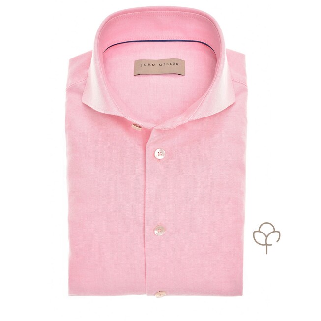 John Miller Cutaway Collar Cotton Oxford Overhemd Roze