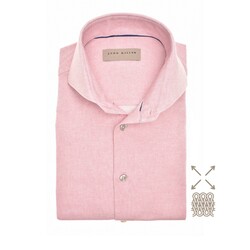 John Miller Cutaway Collar Mélange Jersey Stretch Shirt Pink