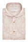 John Miller Cutaway Linnen Cotton Fantasy Leaves Pattern Overhemd Sandy
