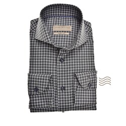 John Miller Disk Dot Cutaway Slim Fit Overhemd Donker Blauw