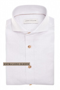 John Miller Extra Long Sleeve 7 Cotton Linnen Cutaway Collar Overhemd Wit