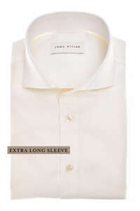 John Miller Extra Long Sleeve 7 Fine Texture Non-Iron Cotton Overhemd Antiekwit