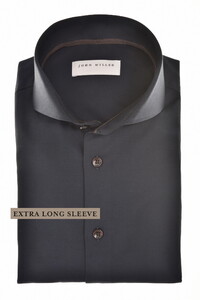 John Miller Extra Long Sleeve 7 Solid Color Stretch Overhemd Navy