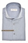 John Miller Extra Long Sleeve 7 Texture Pattern Cotton Non-Iron Overhemd Midden Blauw