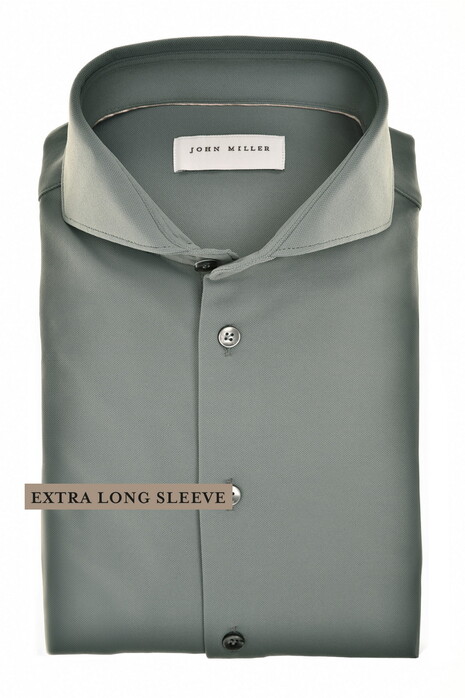 John Miller Extra Long Sleeve Hyperstretch Cutaway Collar Shirt Mid Grey