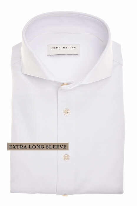 John Miller Extra Long Sleeve Hyperstretch Cutaway Collar Shirt White
