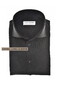 John Miller Extra Long Sleeve Wide-Spread Solid Color Wool Blend Overhemd Donker Grijs