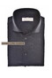 John Miller Extra Long Sleeve Wide-Spread Solid Color Wool Blend Shirt Navy