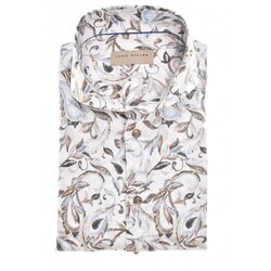 John Miller Fashion Leaves Shirt Brown-Blue