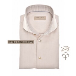 John Miller Faux Uni Texture Extra Long Sleeve Overhemd Sandy