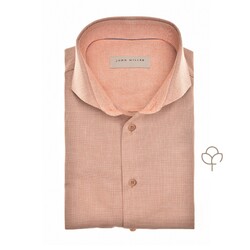 John Miller Fine Check Pure Cotton Shirt Mid Orange