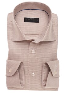 John Miller Fine Contrast Cotton Stretch Shirt Brown