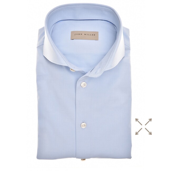 John Miller FlexCotton 360 Overhemd Licht Blauw
