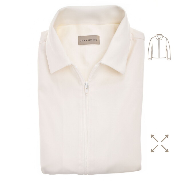 John Miller Hyperstretch Overshirt Antiekwit
