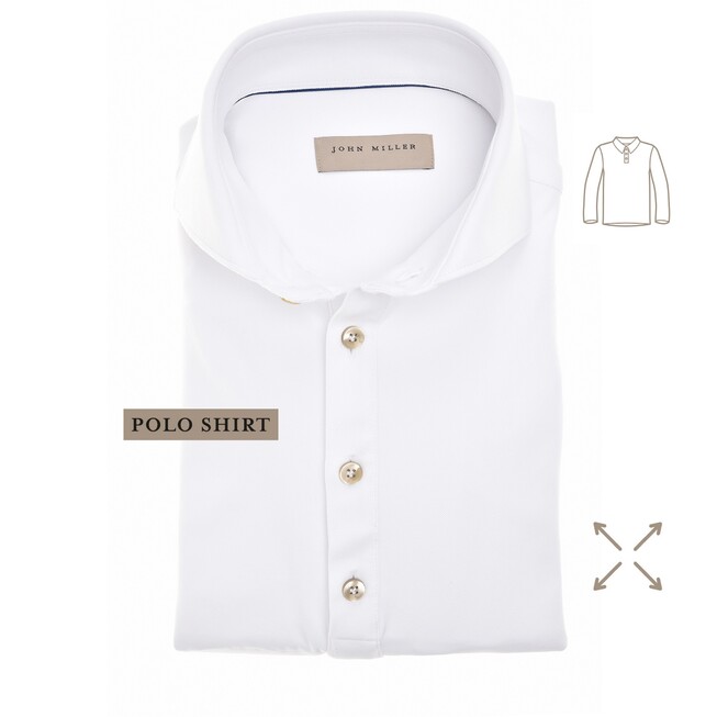 John Miller Hyperstretch Performance Button Polo Wit