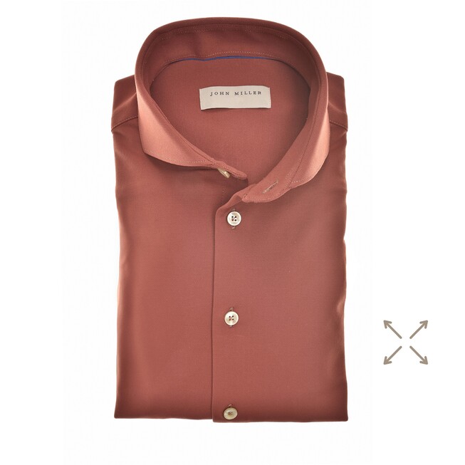John Miller Hyperstretch Performance Shirt Overhemd Donker Oranje