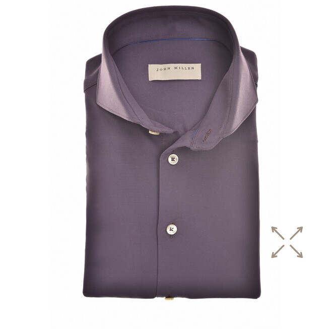 John Miller Hyperstretch Performance Shirt Overhemd Donker Paars