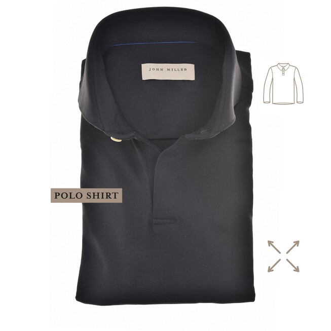 John Miller Hyperstretch Performance V-Neck Polo Zwart