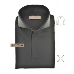 John Miller Hyperstretch Performance Zipper Poloshirt Dark Green Melange