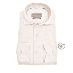 John Miller Linen Schiller Collar Tailored Shirt Sand