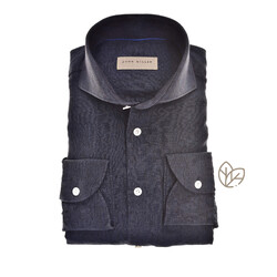 John Miller Linen Weave Slim Fit Shirt Navy