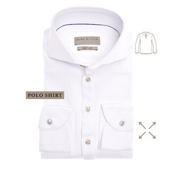 John Miller Long Sleeve Slim Stretch Polo Wit