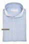 John Miller Loose Fit Cutaway Linen Cotton Mini Herringbone Poloshirt Light Blue