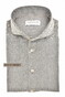 John Miller Loose Fit Cutaway Linnen Cotton Mini Herringbone Polo Donker Groen