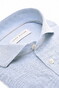 John Miller Loose Fit Cutaway Linnen Cotton Mini Herringbone Polo Licht Blauw