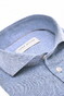 John Miller Loose Fit Cutaway Linnen Cotton Mini Herringbone Polo Midden Blauw