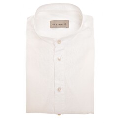 John Miller Loose Solid Color Cotton Linen Shirt Antiekwit
