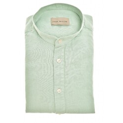 John Miller Loose Solid Color Cotton Linen Shirt Light Green