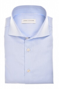 John Miller Luxury Solid Color Cotton Non-Iron Overhemd Licht Blauw