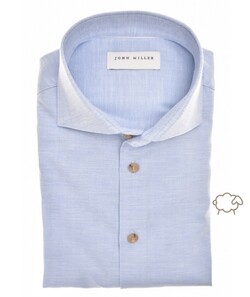 John Miller Lyocell Cotton Wool Shirt Overhemd Licht Blauw