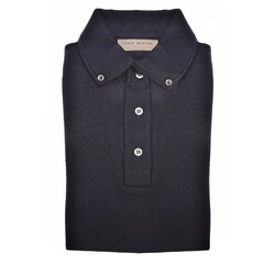 John Miller Merino Button-Down Polo Trui Navy
