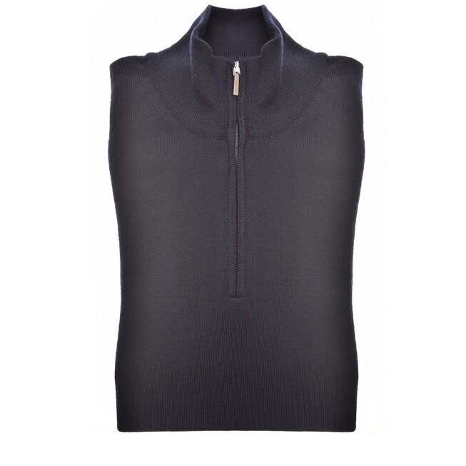 John Miller Merino Half Zip Trui Navy