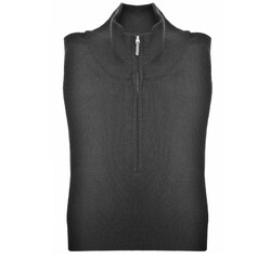 John Miller Merino Half Zip Trui Zwart
