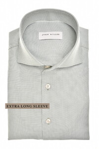 John Miller Micro Pattern Extra Long Sleeve Non-Iron Cotton Overhemd Groen