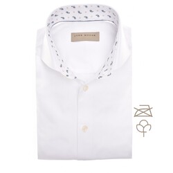 John Miller Mini Paisley Collar Contrast Shirt White