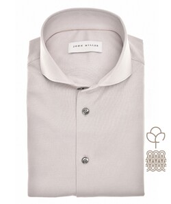 John Miller Natural Comfort Knitted Organic Cotton Shirt Light Grey