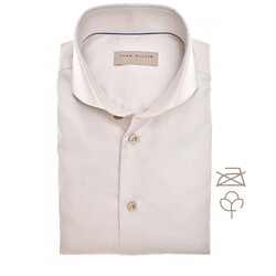 John Miller Non-Iron Fine Twill Overhemd Licht Grijs