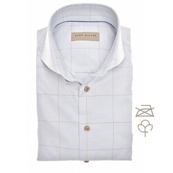 John Miller Non-Iron Windowpane Check Shirt Blue